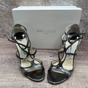 JIMMY CHOO Mirror Leather Steel Heel